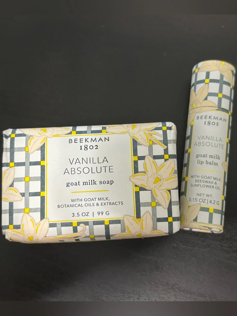 Beekman 1802 Vanilla Absolute Soap & Lip Balm Set - Yellow, Cream, Gray